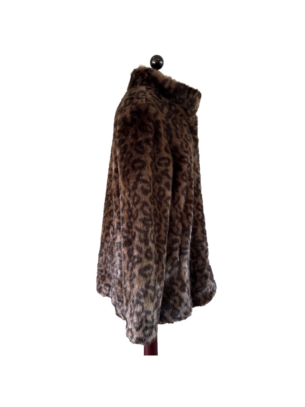 NWT Garnet Hill Velvet by Graham & Spencer Leopard Print Faux Fur Coat Size XL - Picture 4 of 12